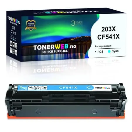 Tonerkassett, erstatter HP Cyan 203X (2.500 sider) (1 stk.)