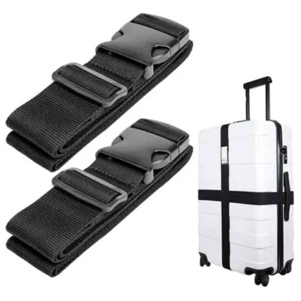 2-pack bagasjestamme bagasjebånd svart