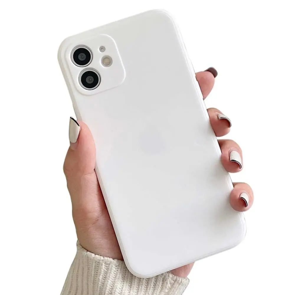 iPhone 14 Pro Tynn hvit mobil skallobjektiv deksel TPU