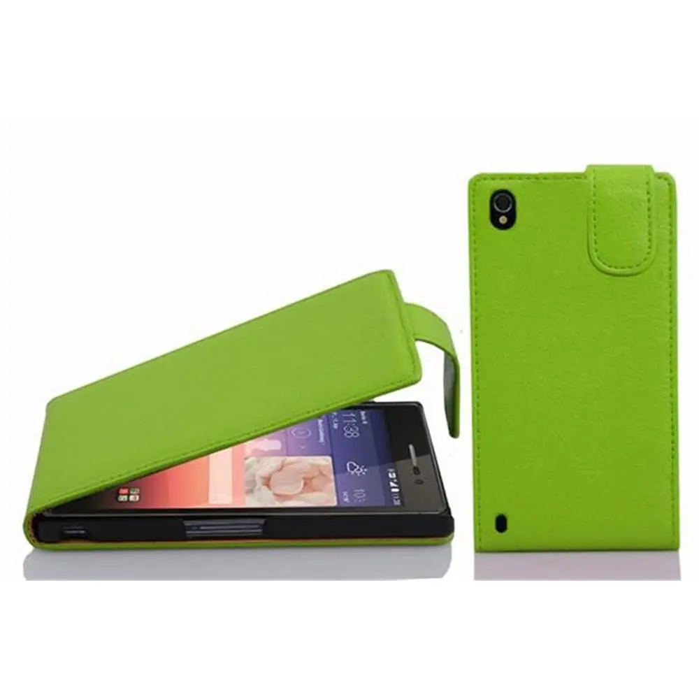 Deksel til Huawei ASCEND P7 Flip Etui laget av strukturert kunstskinn