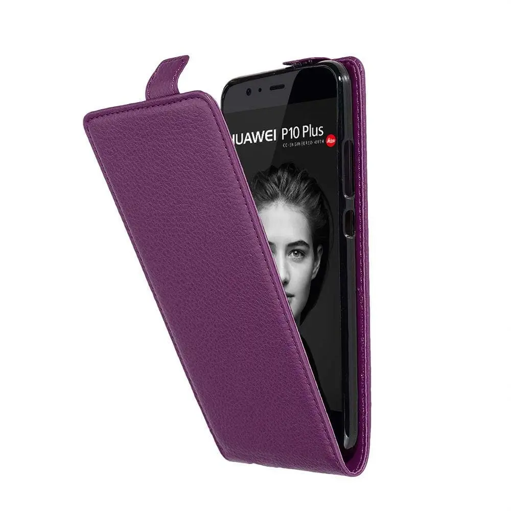 Deksel til Huawei P10 PLUS Flip Etui laget av strukturert kunstskinn