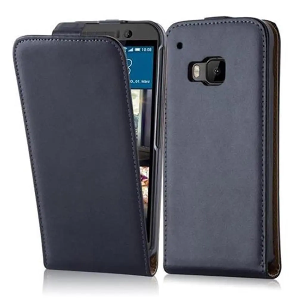 Deksel til HTC ONE M9 Flip Etui laget av glatt kunstskinn