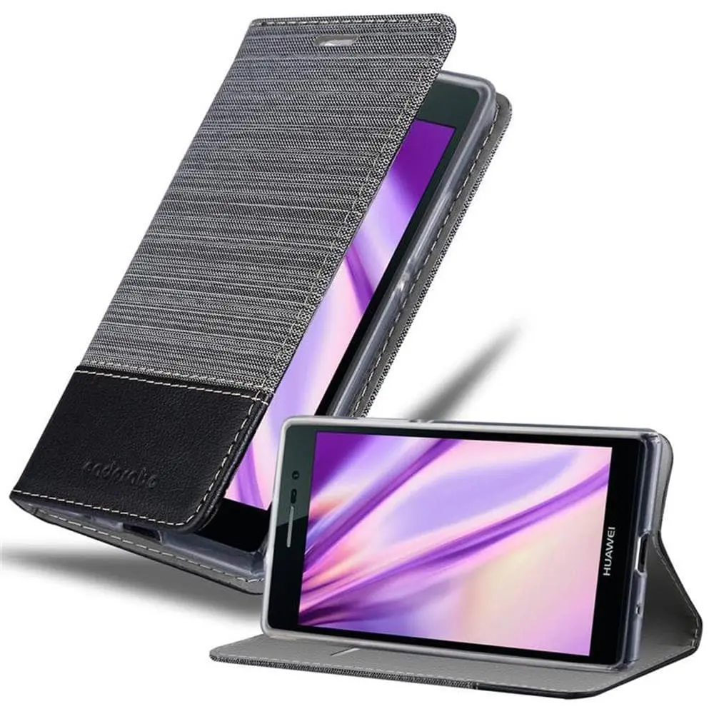 Deksel til Huawei ASCEND P7 Lommebokdeksel med magnetisk lukking, stativfunksjon og kortlomme