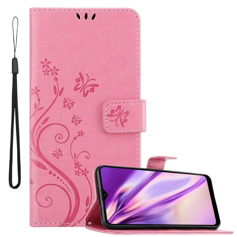 Deksel til Samsung Galaxy A20s Lommebokdeksel i blomster design med magnetisk lukking, stativfunksjon og kortplasser