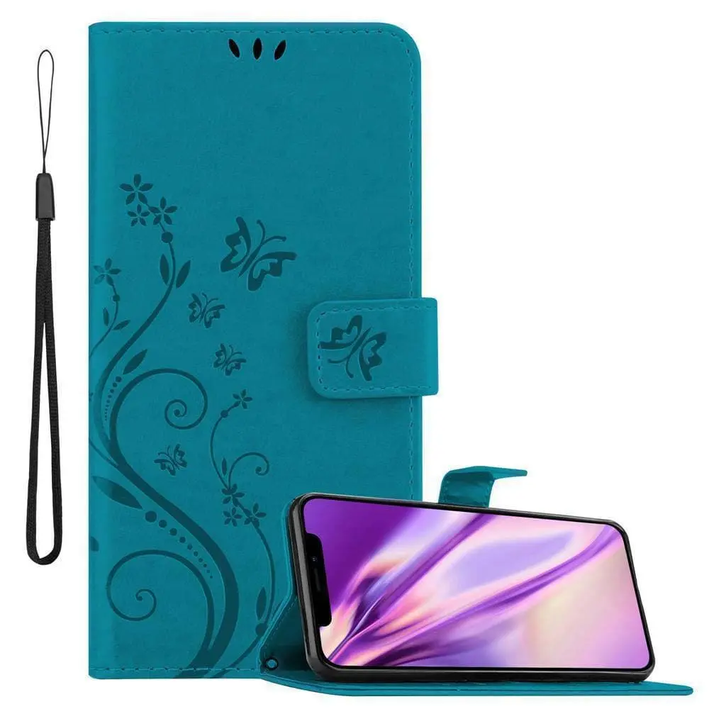 Deksel til iPhone XS MAX Lommebokdeksel i blomster design med magnetisk lukking, stativfunksjon og kortplasser