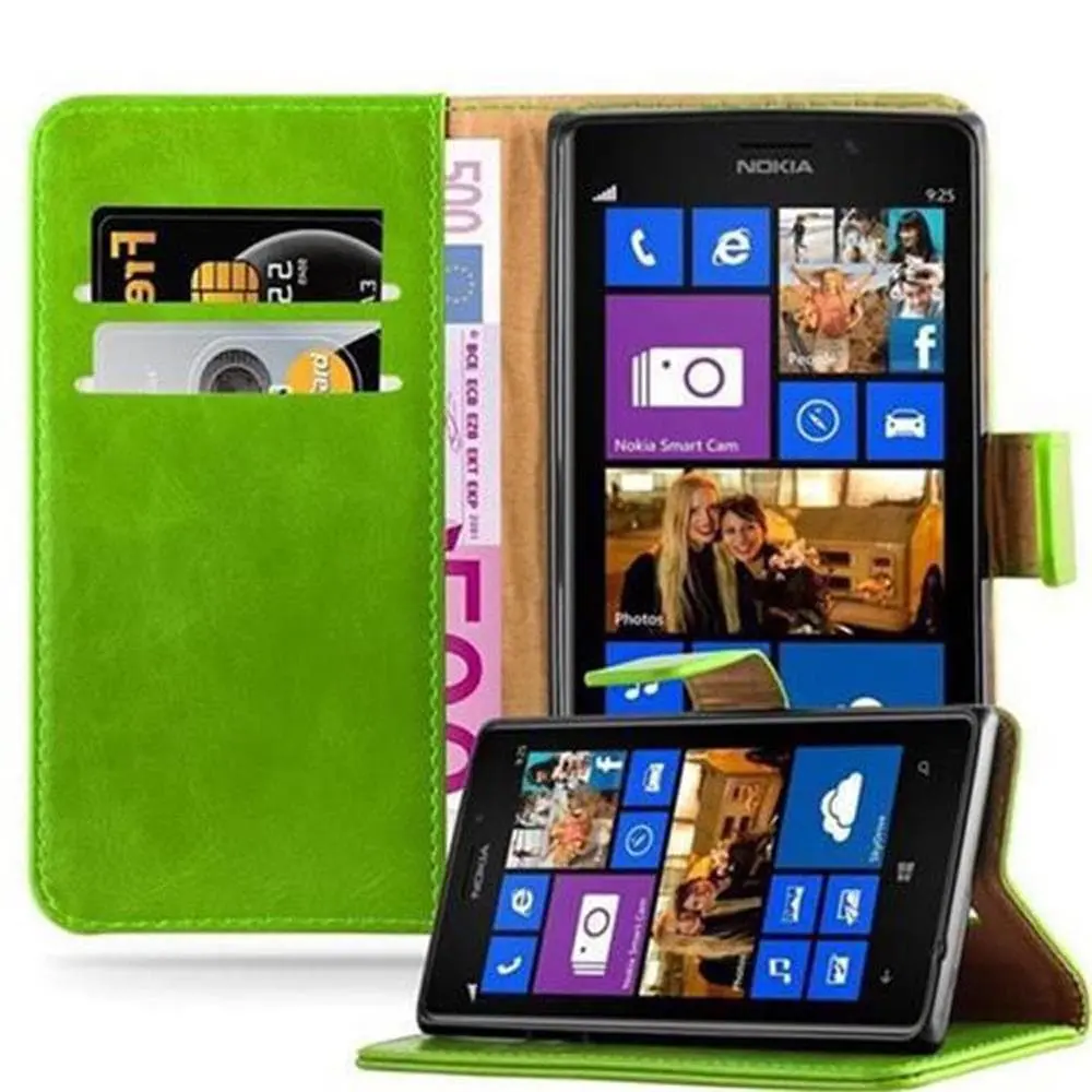 Deksel til Nokia Lumia 925 Lommebokdeksel med magnetisk lukking, stativfunksjon og kortlomme