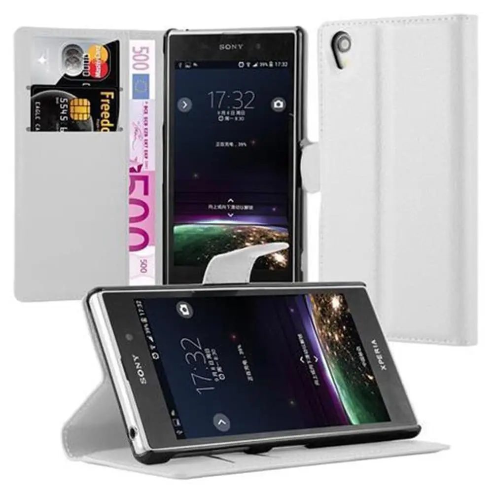 Deksel til Sony Xperia Z1 Lommebokdeksel med magnetisk lukking, stativfunksjon og kortlomme
