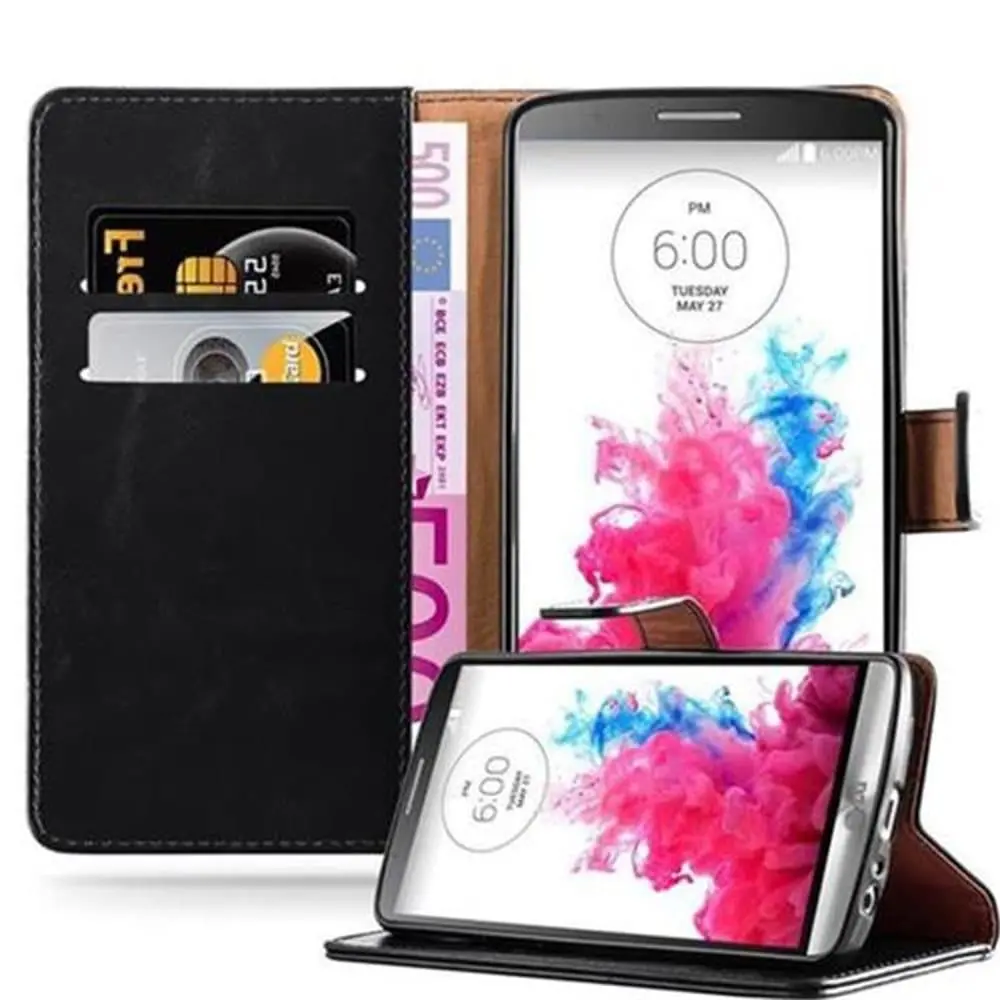 Deksel til LG G3 Lommebokdeksel med magnetisk lukking, stativfunksjon og kortlomme