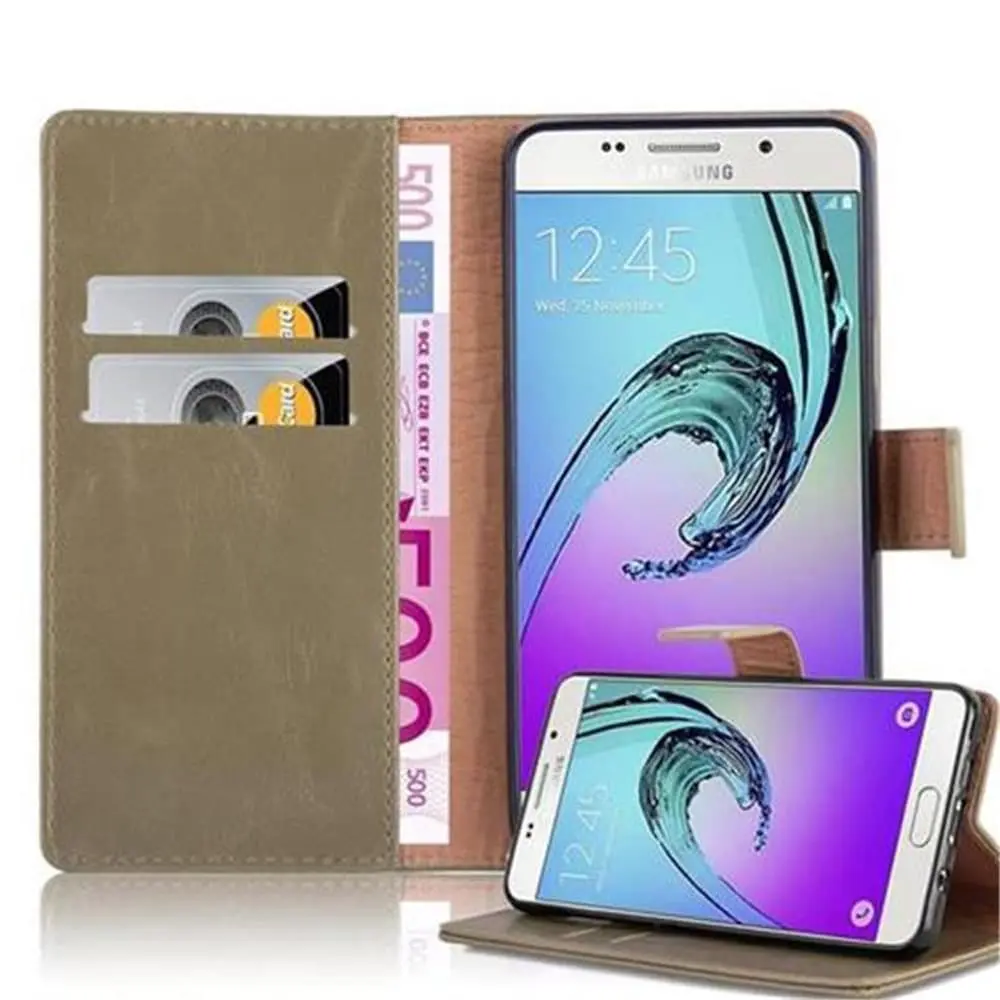 Deksel til Samsung Galaxy A5 2016 Lommebokdeksel med magnetisk lukking, stativfunksjon og kortlomme