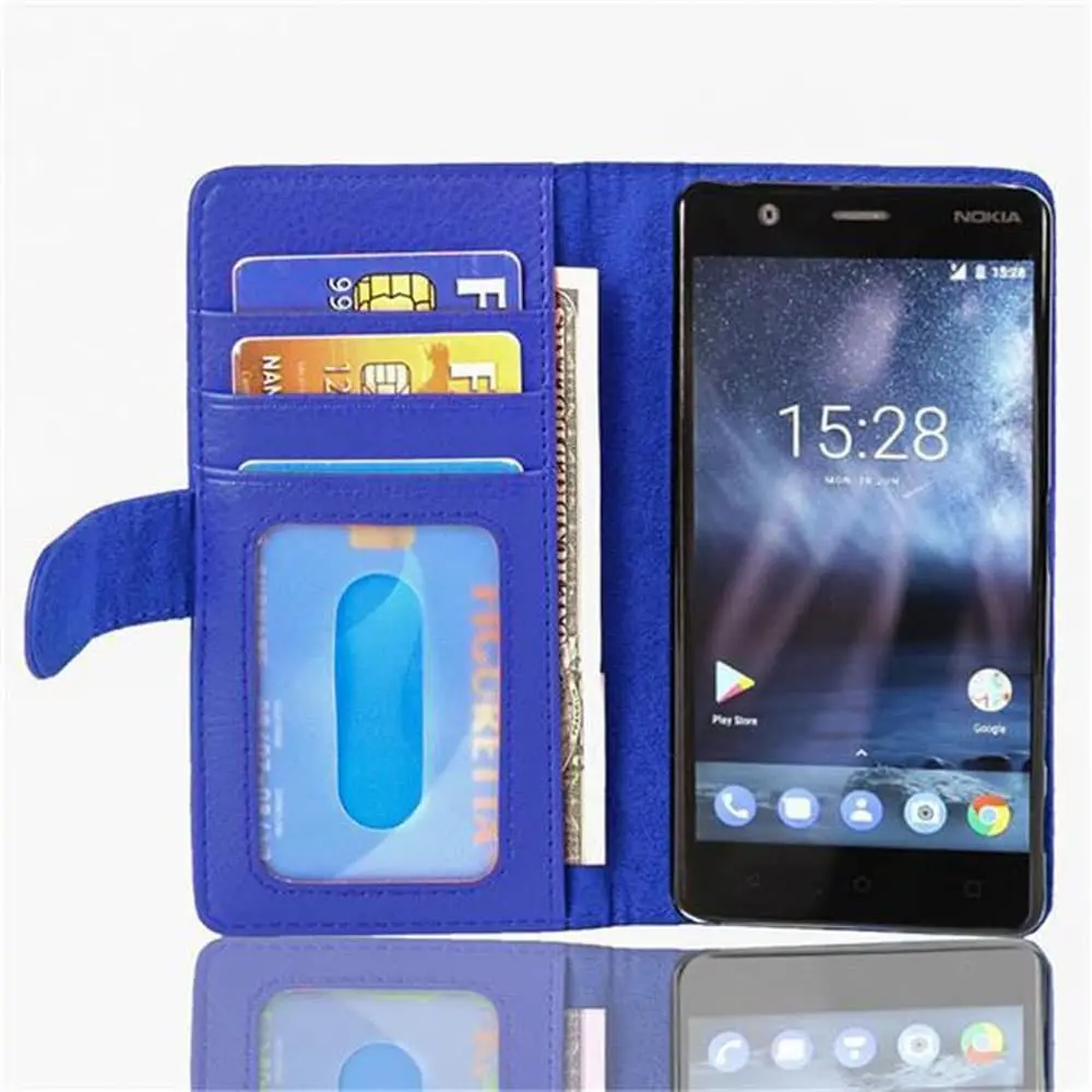 Lommebokdeksel til Nokia 3 2017 Deksel med magnetisk lukking og 3 kortplasser