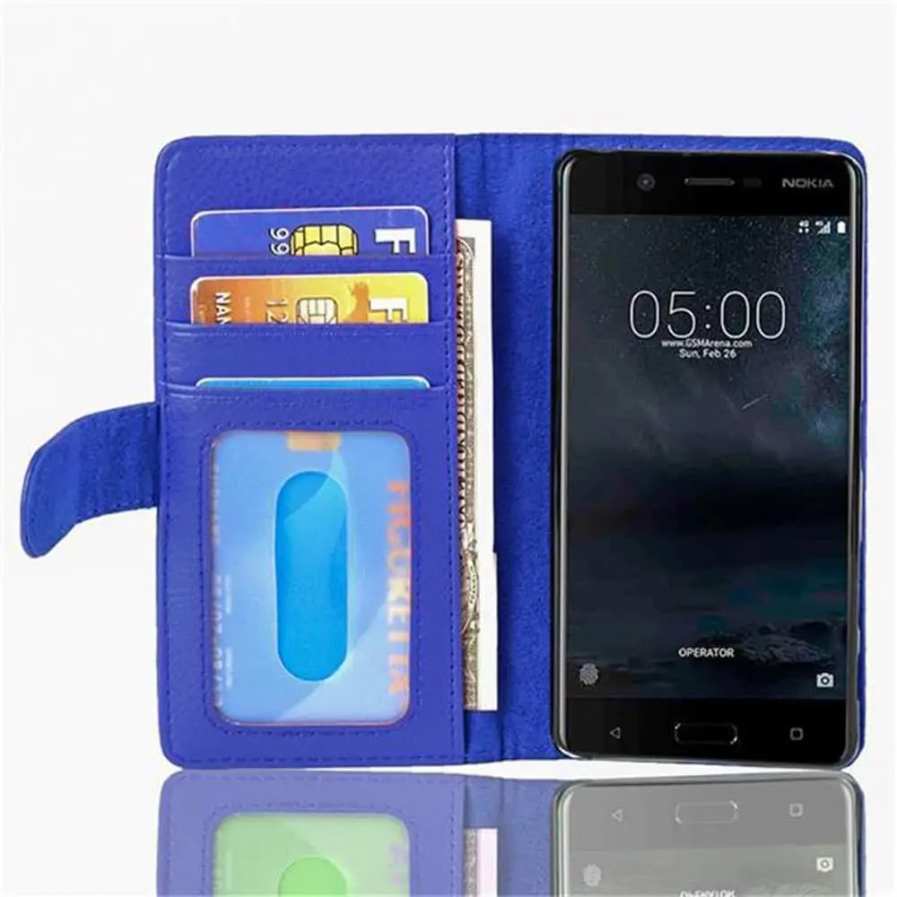 Lommebokdeksel til Nokia 5 2017 Deksel med magnetisk lukking og 3 kortplasser