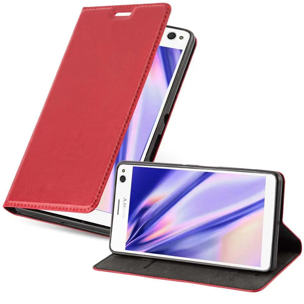 Lommebokdeksel til Sony Xperia C4 Deksel med magnetisk lukking, stativfunksjon og kortlomme