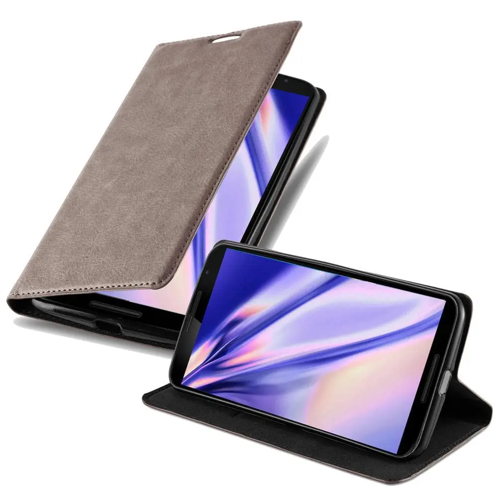 Lommebokdeksel til Motorola Google NEXUS 6 Deksel med magnetisk lukking, stativfunksjon og kortlomme
