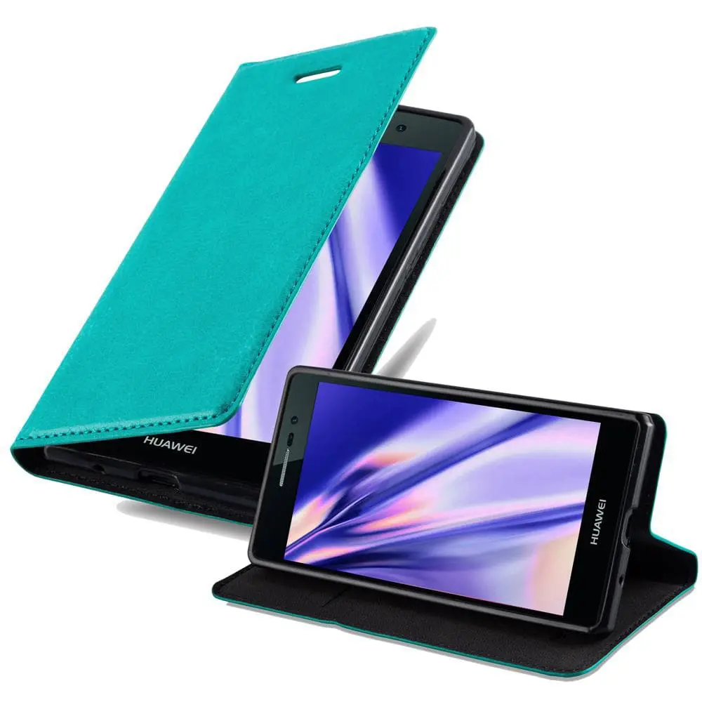 Lommebokdeksel til Huawei ASCEND P7 Deksel med magnetisk lukking, stativfunksjon og kortlomme