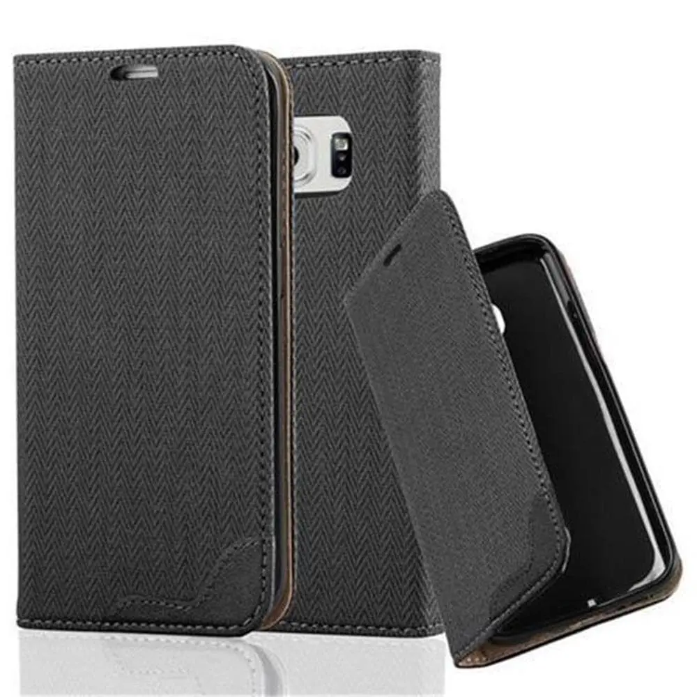 Lommebokdeksel til Samsung Galaxy S6 EDGE Deksel med stativfunksjon og kortlomme i bast-look