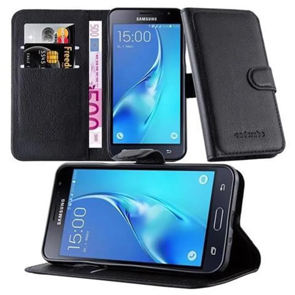 Deksel til Samsung Galaxy J1 2016 Lommebokdeksel med magnetisk lukking, stativfunksjon og kortlomme
