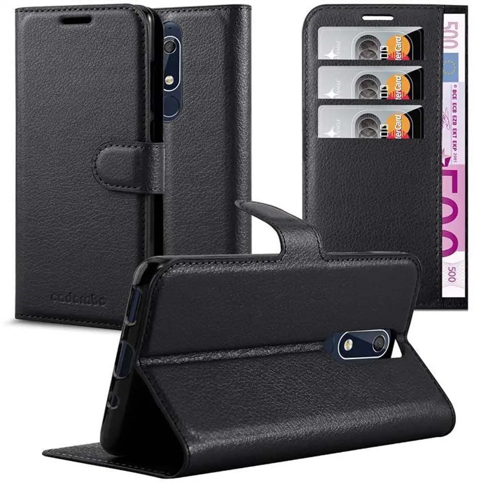 Deksel til Nokia 5.1 Lommebokdeksel med magnetisk lukking, stativfunksjon og kortlomme