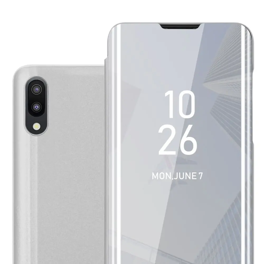 Etui for Samsung Galaxy A10 / M10 Deksel Clear View Mirror Beskyttelsesetui med stativfunksjon 360 graders beskyttelse