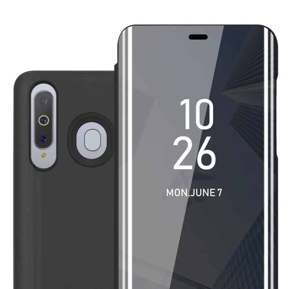 Etui for Samsung Galaxy A8s Deksel Clear View Mirror Beskyttelsesetui med stativfunksjon 360 graders beskyttelse