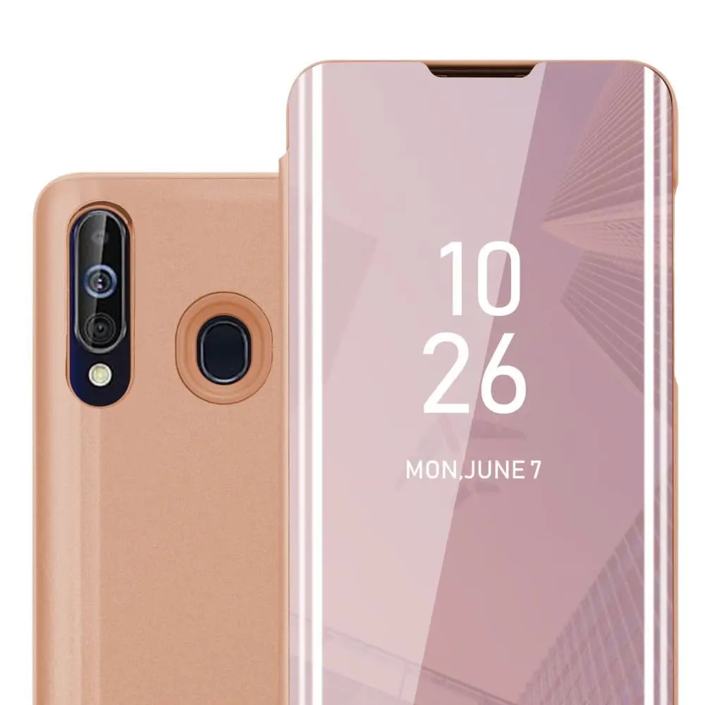Etui for Samsung Galaxy A60 / M40 Deksel Clear View Mirror Beskyttelsesetui med stativfunksjon 360 graders beskyttelse