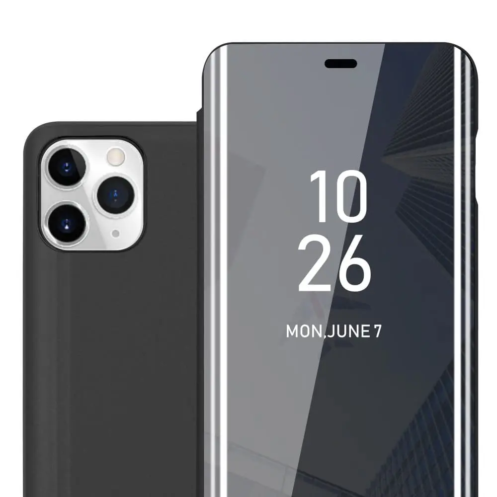 Etui for iPhone 11 PRO Deksel Clear View Mirror Beskyttelsesetui med stativfunksjon 360 graders beskyttelse
