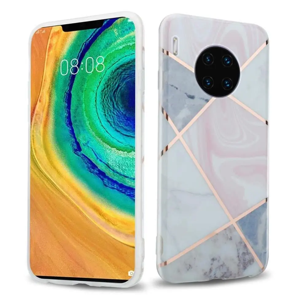 Lommebokdeksel til Huawei MATE 30 PRO Deksel av TPU-silikon med mosaikkmønster