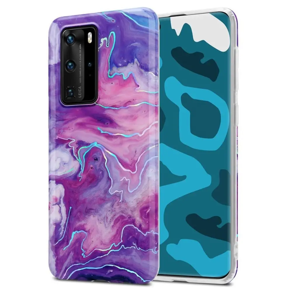 Lommebokdeksel til Huawei P40 PRO / P40 PRO+ Deksel av TPU-silikon med mosaikkmønster