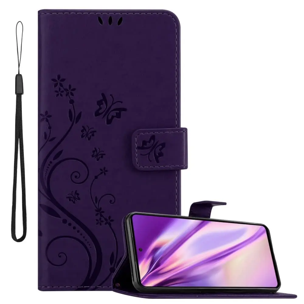 Deksel til Samsung Galaxy A73 5G Lommebokdeksel i blomster design med magnetisk lukking, stativfunksjon og kortplasser