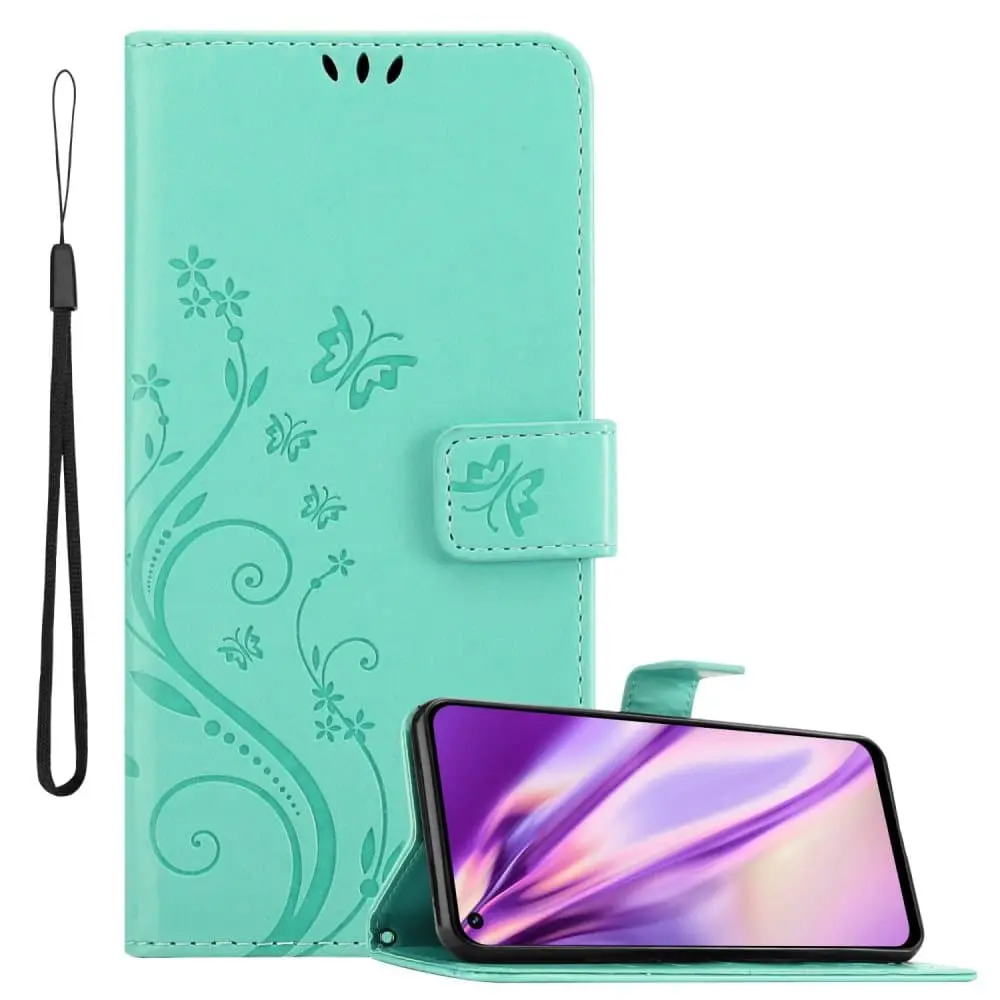Deksel til Realme 8i / Narzo 50 4G Lommebokdeksel i blomster design med magnetisk lukking, stativfunksjon og kortplasser