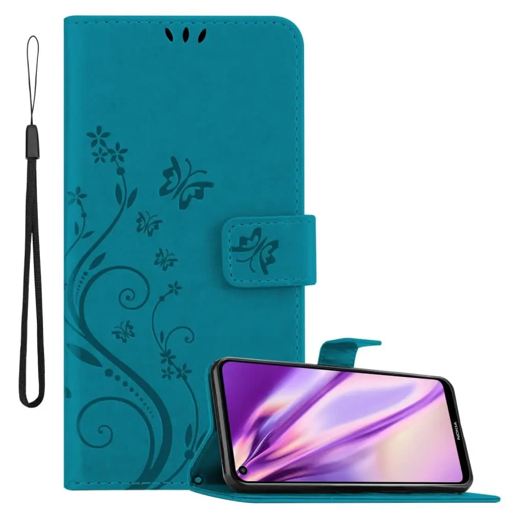 Deksel til Nokia 5.4 Lommebokdeksel i blomster design med magnetisk lukking, stativfunksjon og kortplasser