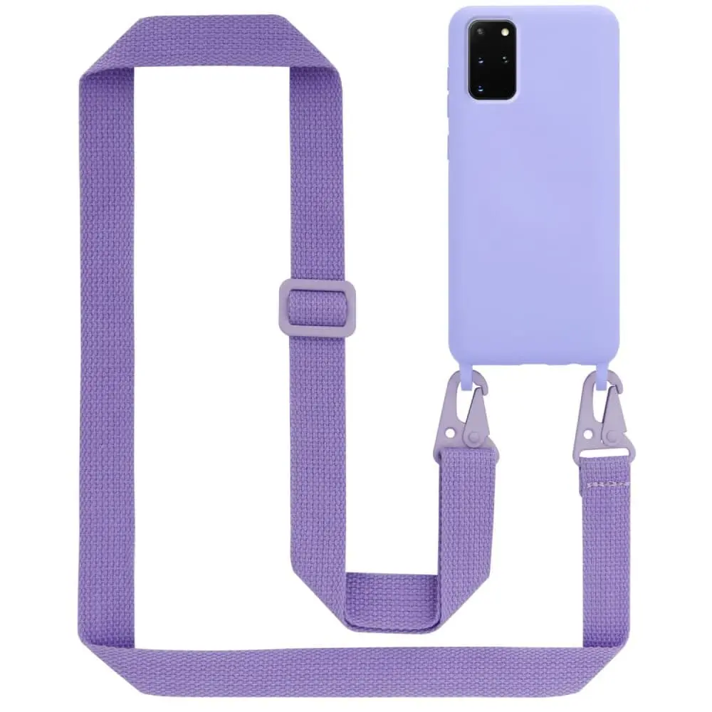 Deksel med Kedja for Samsung Galaxy S20 PLUS Silikonbeskyttelsesetui med lengdejusterbar ledningsstropp