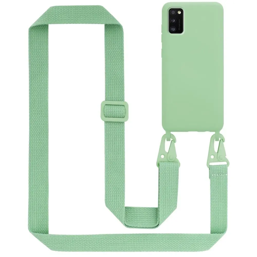 Deksel med Kedja for Samsung Galaxy A51 4G / M40s Silikonbeskyttelsesetui med lengdejusterbar ledningsstropp