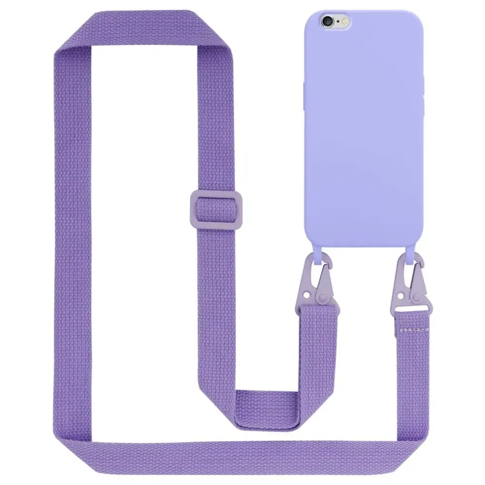 Deksel med Kedja for iPhone 6 PLUS / 6S PLUS Silikonbeskyttelsesetui med lengdejusterbar ledningsstropp