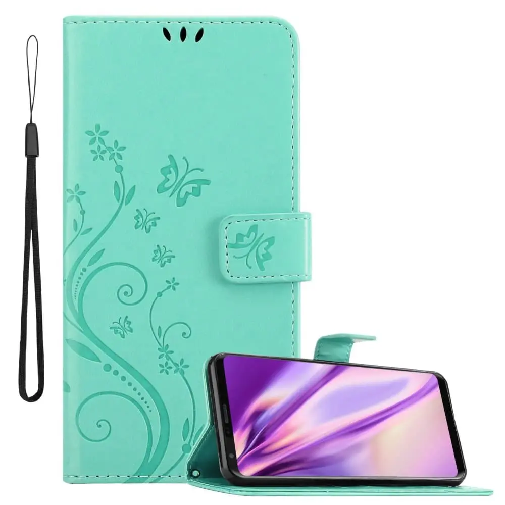 Deksel til LG V30 / V30+ / V30S / V30S+ Lommebokdeksel i blomster design med magnetisk lukking, stativfunksjon og kortplasser
