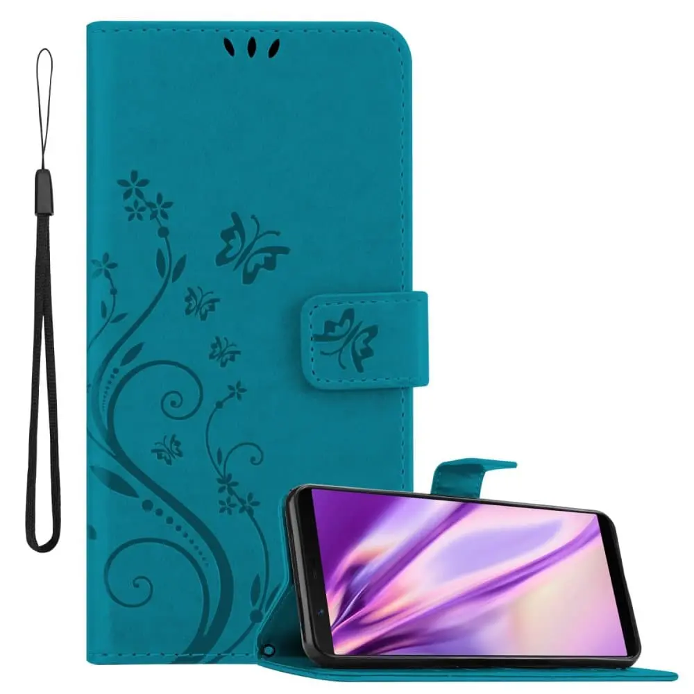 Deksel til OnePlus 5T Lommebokdeksel i blomster design med magnetisk lukking, stativfunksjon og kortplasser