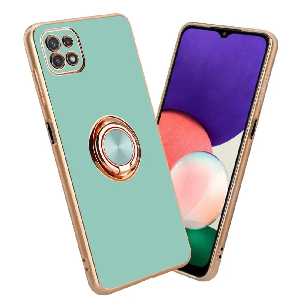 Deksel til Samsung Galaxy A22 5G med ring Etui av fleksibel TPU-silikon, med kamerabeskyttelse magnetisk bilholder