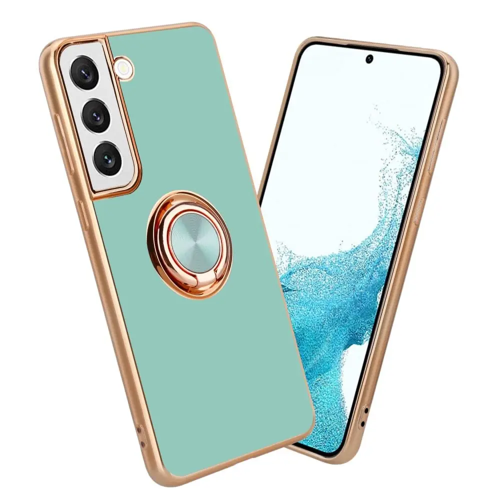 Deksel til Samsung Galaxy S21 PLUS med ring Etui av fleksibel TPU-silikon, med kamerabeskyttelse magnetisk bilholder