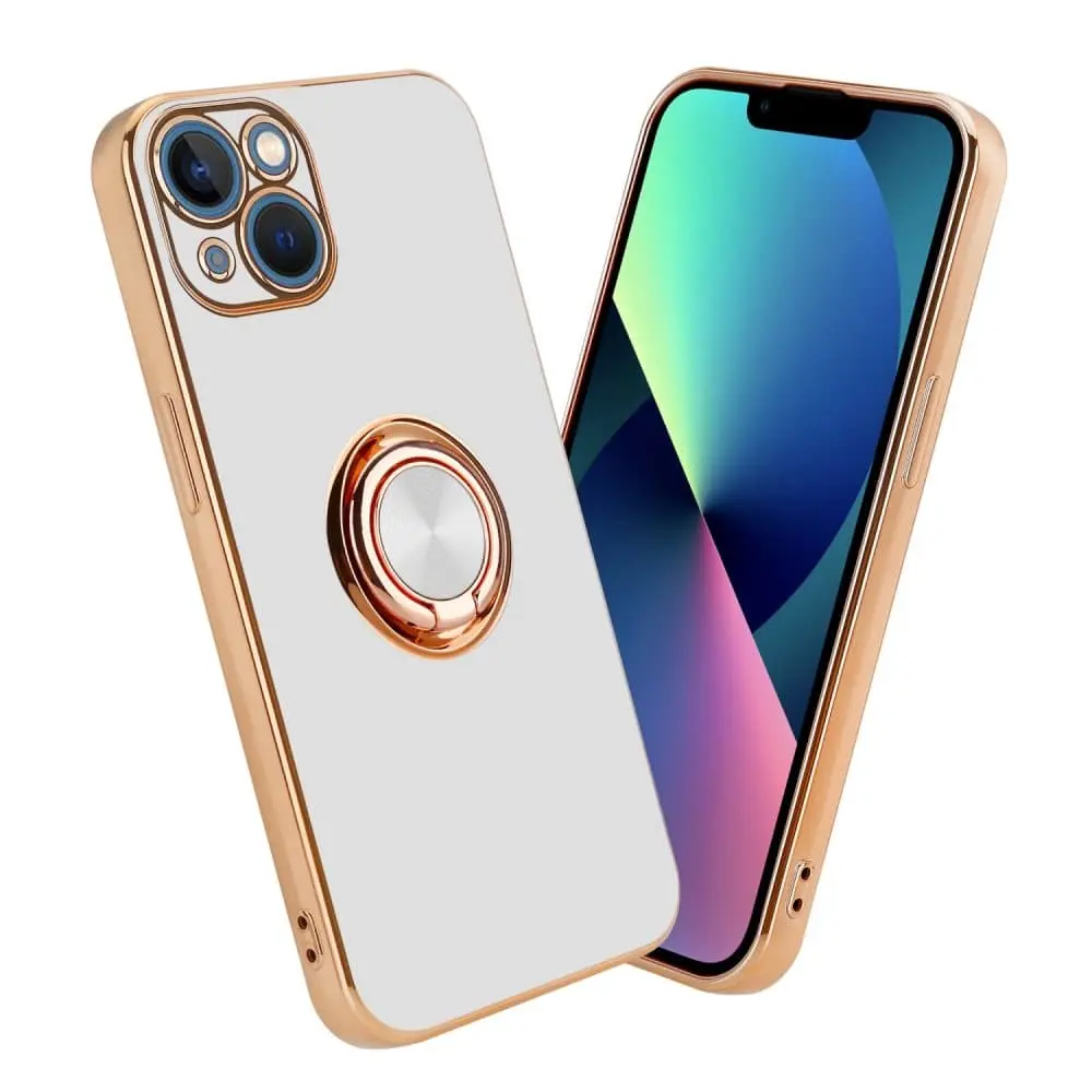 Deksel til iPhone 13 med ring Etui av fleksibel TPU-silikon, med kamerabeskyttelse magnetisk bilholder