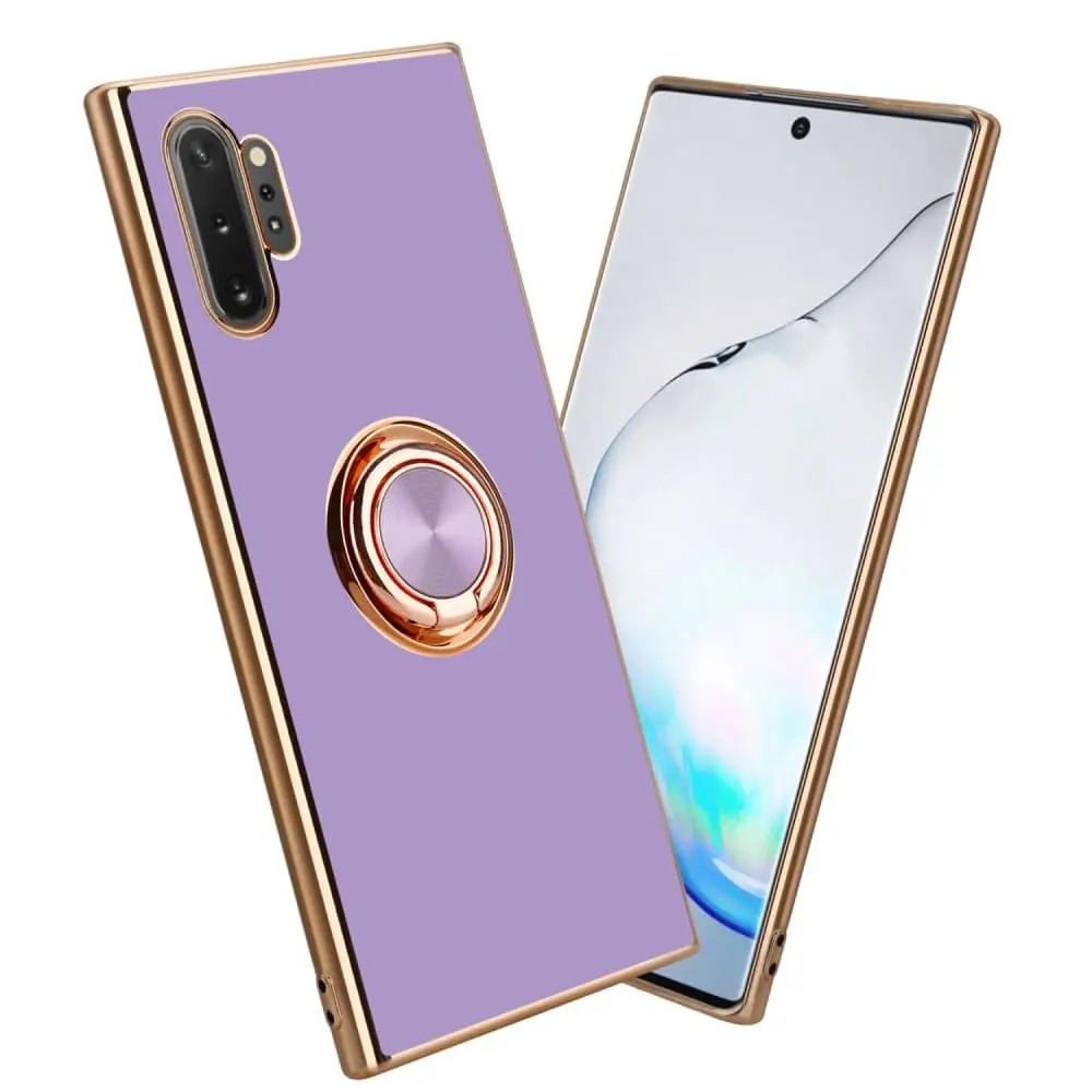 Deksel til Samsung Galaxy NOTE 10 PLUS med ring Etui av fleksibel TPU-silikon, med kamerabeskyttelse magnetisk bilholder