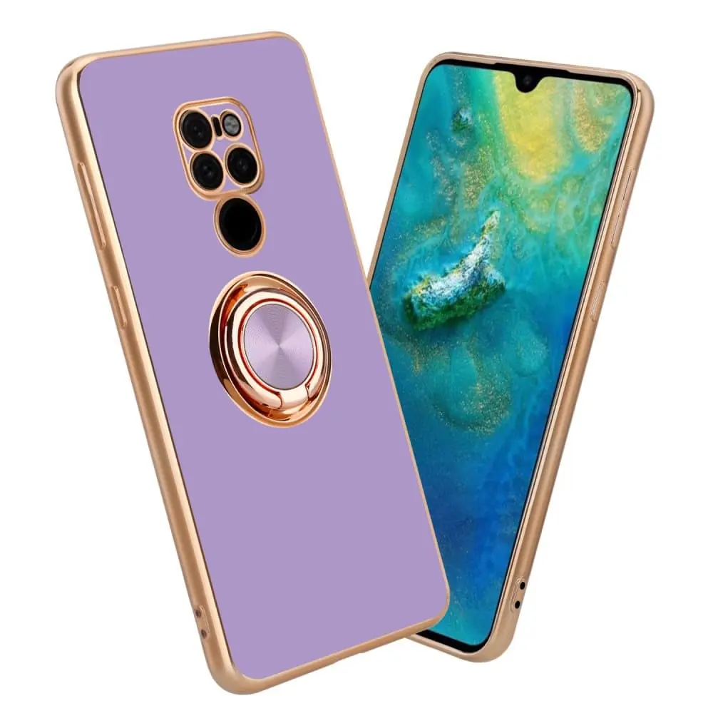 Deksel til Huawei MATE 20 med ring Etui av fleksibel TPU-silikon, med kamerabeskyttelse magnetisk bilholder