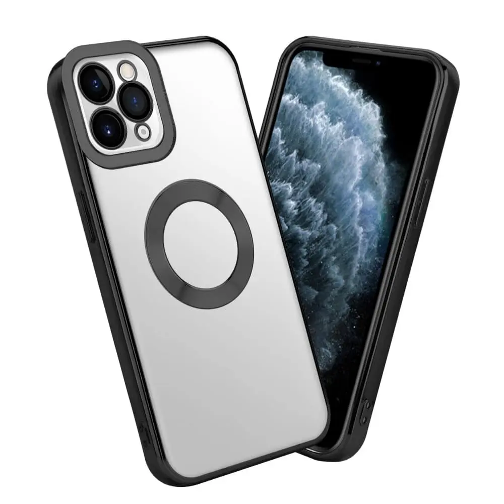 Deksel til iPhone 11 PRO MAX Beskyttelsesdeksel av fleksibelt TPU-silikon med kromapplikasjon