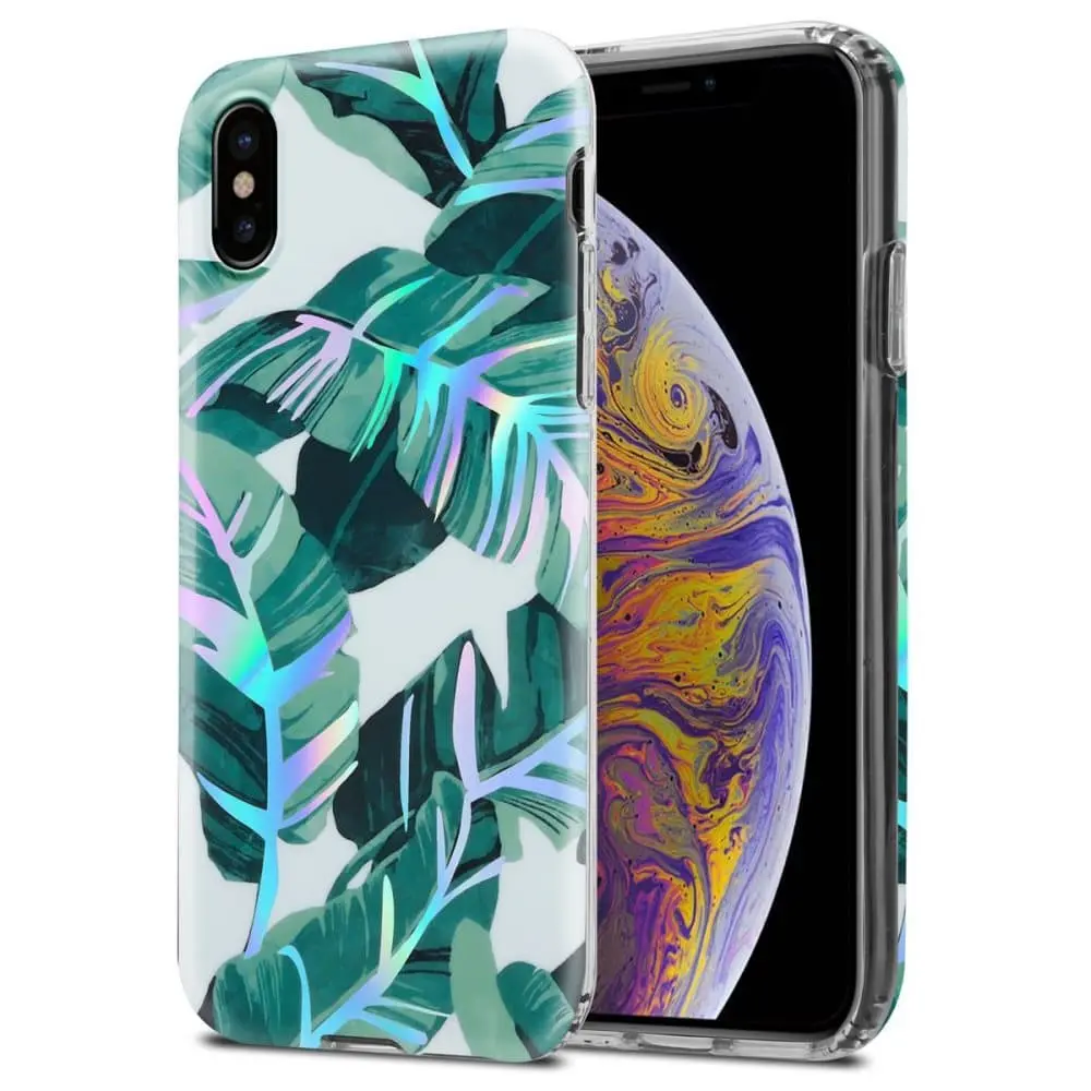 Deksel til iPhone XS MAX Lommebokdeskel av TPU-silikon med blomstermønster
