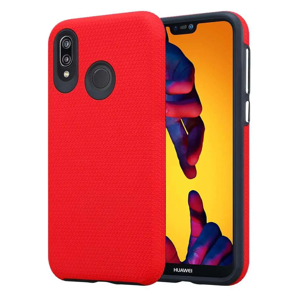 Deksel til Huawei P20 LITE 2018 / NOVA 3E Outdoor Hybrid beskyttelsesdeksel med ekstra grep og sklisikker overflate i trekantdesign