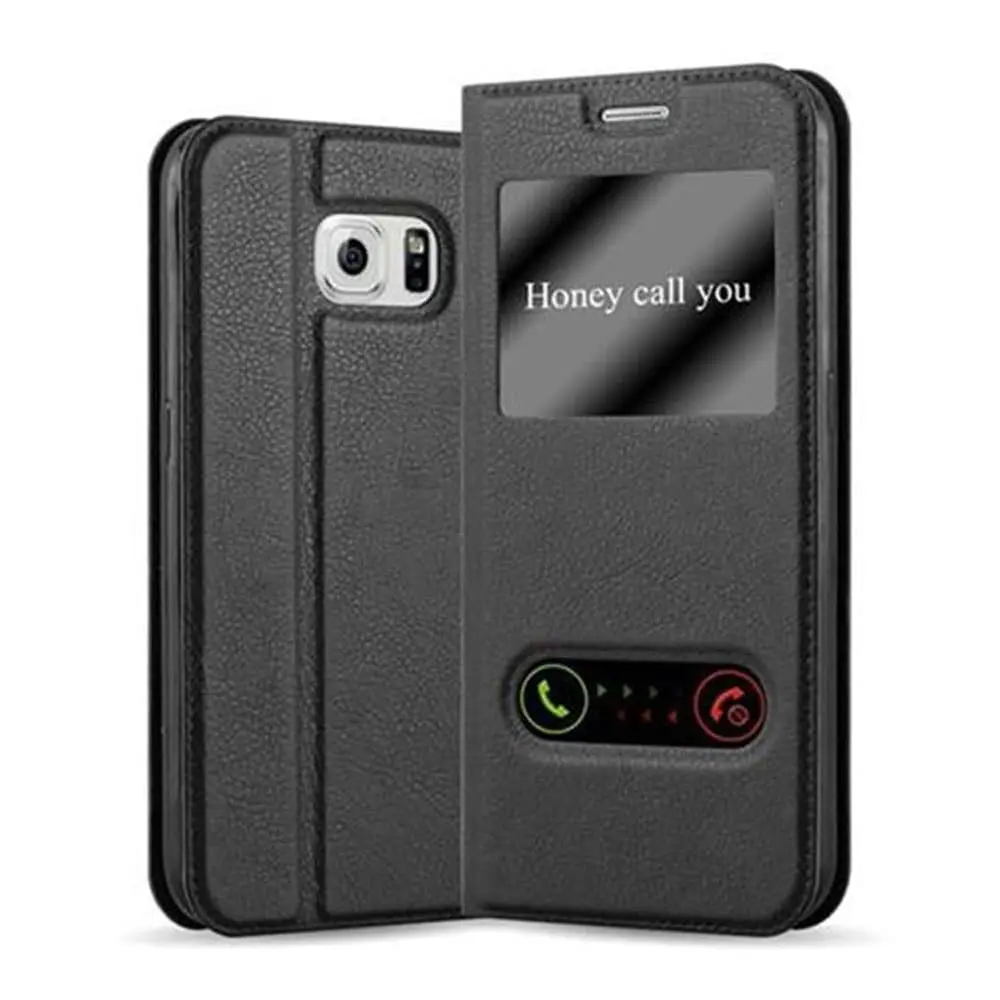 Deksel til Samsung Galaxy S6 Lommebokdeksel med magnetisk lukking, stativfunksjon og 2 visningsvinduer