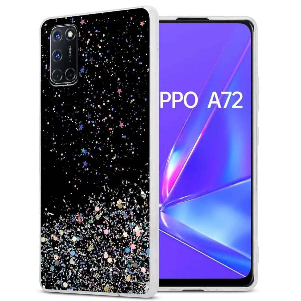 Deksel kompatibel med Oppo A72 med glitrende glitter