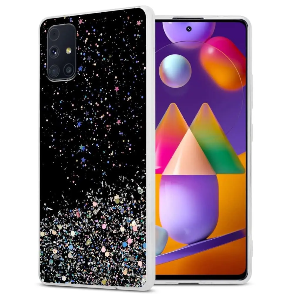 Deksel kompatibel med Samsung Galaxy M31s med glitrende glitter
