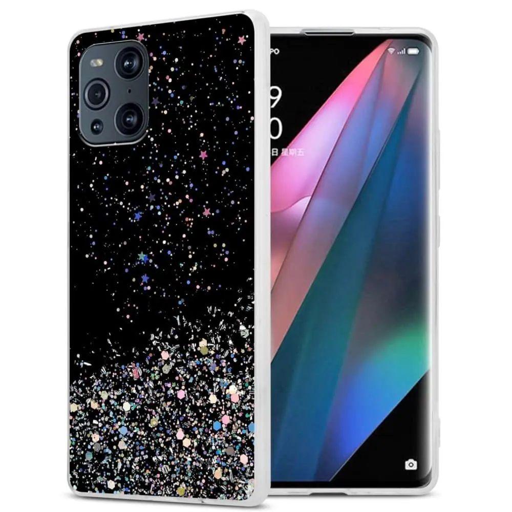 Deksel kompatibel med Oppo FIND X3 PRO med glitrende glitter