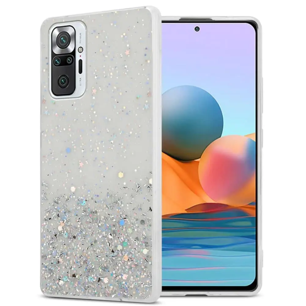 Deksel kompatibel med Xiaomi RedMi NOTE 10 PRO med glitrende glitter