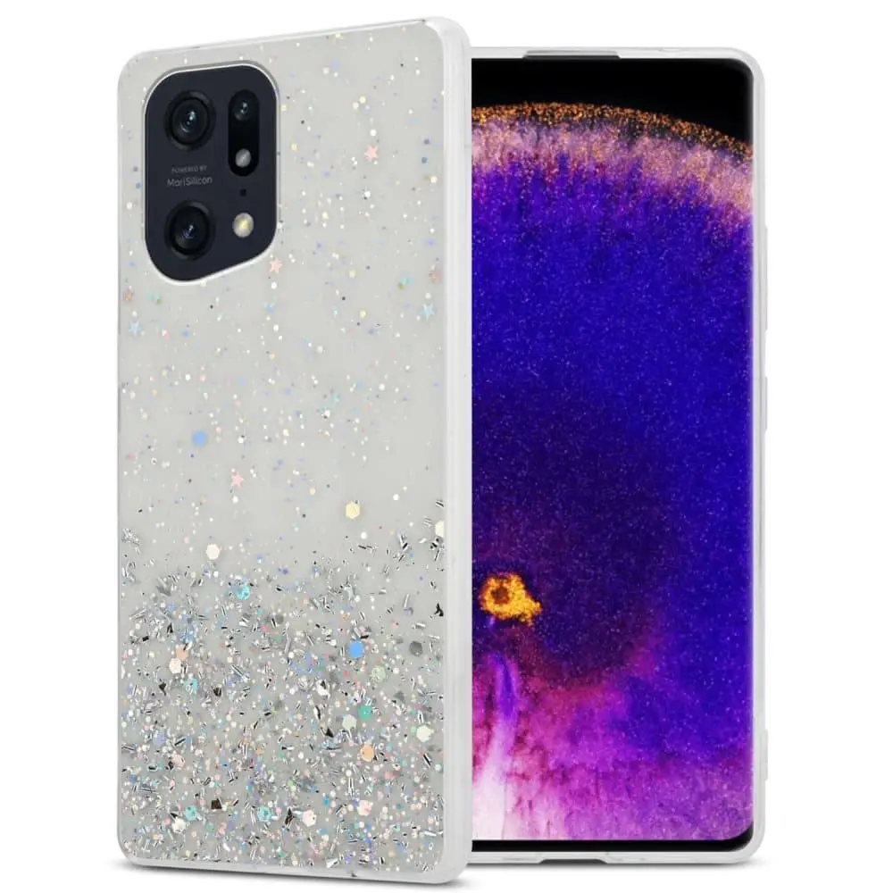 Deksel kompatibel med Oppo FIND X5 PRO med glitrende glitter