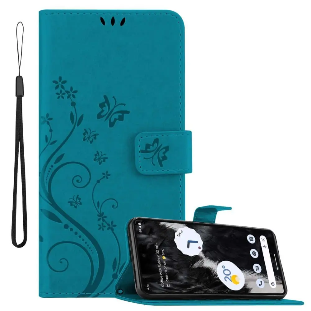 Deksel kompatibel med Google PIXEL 7 Lommebokdeksel i blomster design med magnetisk lukking, stativfunksjon og kortplasser